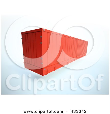 Royalty-Free (RF) Clipart Illustration Of A 3d Red Shipping Container by Mopic