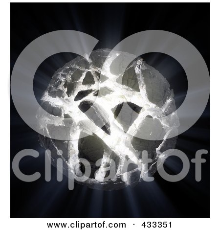 Royalty-Free (RF) Clipart Illustration Of An Exploding Planetoid On Black by Mopic