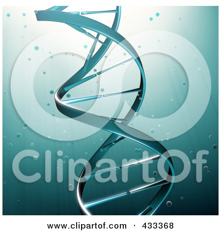 Royalty-Free (RF) Clipart Illustration Of A 3d DNA Strand by Mopic