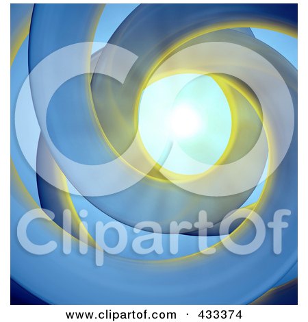 Royalty-Free (RF) Clipart Illustration Of A 3d Abstract Spiral With Light Shining Down From Above by Mopic