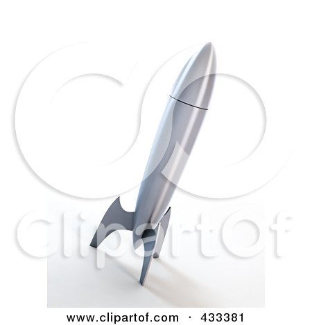 Royalty-Free (RF) Clipart Illustration Of A 3d Steel Space Rocket by Mopic