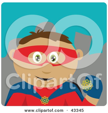 Clipart Illustration of a Latin American Super Hero Man In A Costume by Dennis Holmes Designs