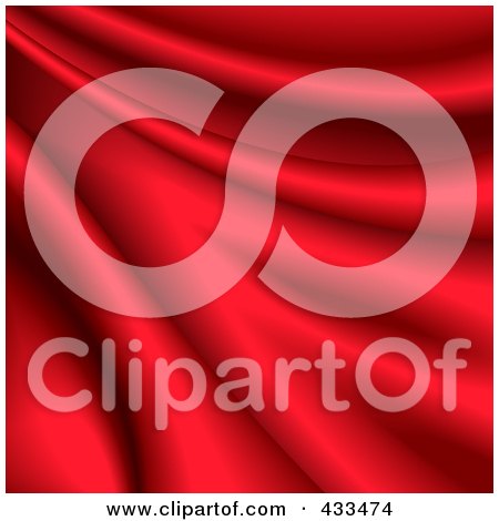 Royalty-Free (RF) Clipart Illustration of a Background Of Rippled Red Silk by Oligo