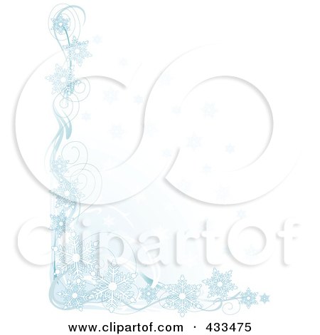 Royalty-Free (RF) Clipart Illustration Of A Winter Border Of Snowflakes And Vines by Maria Bell