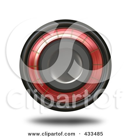 Royalty-Free (RF) Clipart Illustration of a Floating Red And Black Button by Arena Creative