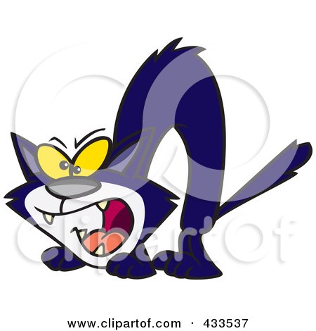 Royalty-Free (RF) Clipart Illustration Of A Hissing Cat by toonaday