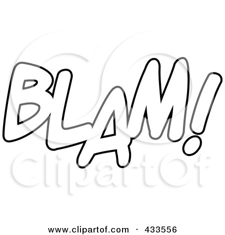 Royalty-Free (RF) Clipart Illustration Of Coloring Page Line Art Of BLAM by toonaday