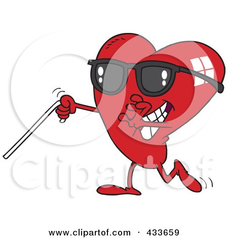 Royalty-Free (RF) Clipart Illustration Of A Blind Love Heart by toonaday