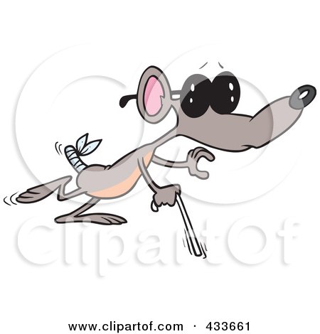 Royalty-Free (RF) Clipart Illustration Of A Blind Mouse by toonaday