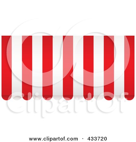 Royalty-Free (RF) Clipart Illustration of a Red And White Striped Awning by michaeltravers