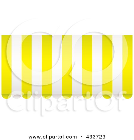 Royalty-Free (RF) Clipart Illustration of a Yellow And White Striped Awning by michaeltravers