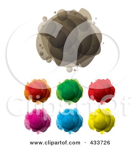 Royalty-Free (RF) Clipart Illustration of a Digital Collage of Abstract Colorful Bubble Masses by michaeltravers