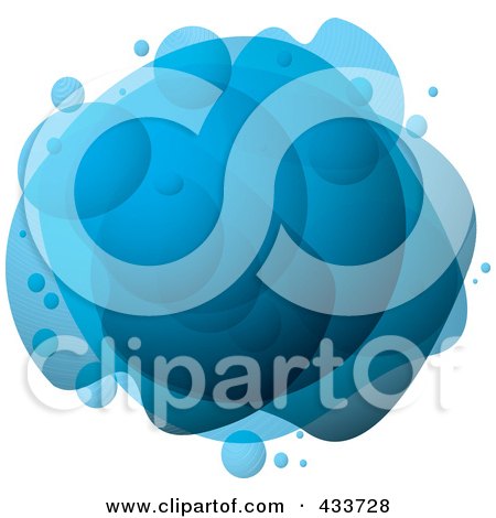 Royalty-Free (RF) Clipart Illustration of an Abstract Blue Bubble Mass by michaeltravers