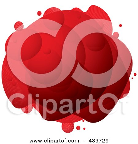 Royalty-Free (RF) Clipart Illustration of an Abstract Red Bubble Mass by michaeltravers