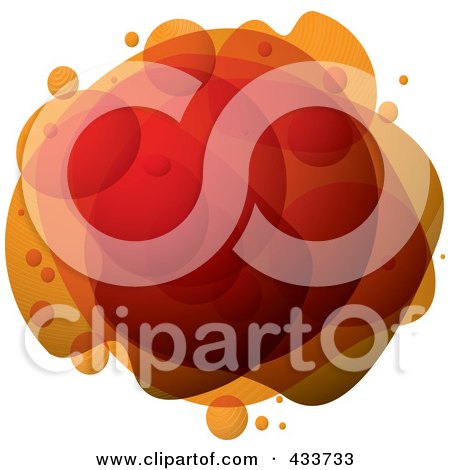 Royalty-Free (RF) Clipart Illustration of an Abstract Orange Bubble Mass by michaeltravers