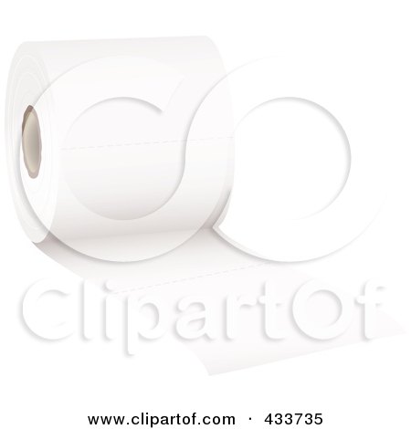 Royalty-Free (RF) Clipart Illustration of a Roll Of Toilet Paper - 2 by michaeltravers