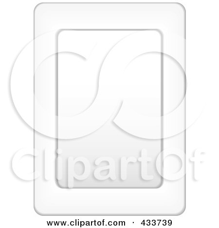 Royalty-Free (RF) Clipart Illustration of a Plain White Picture Frame With Shading by michaeltravers
