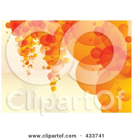 Royalty-Free (RF) Clipart Illustration of a Background Of Orange Bubble Columns by michaeltravers