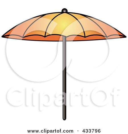 Royalty-Free (RF) Clipart Illustration of an Orange Beach Umbrella by Pams Clipart
