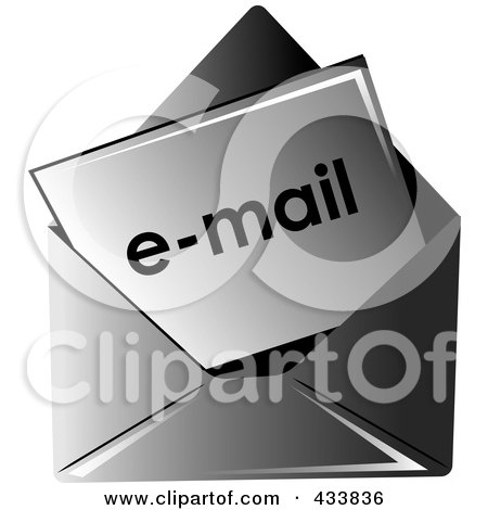 Royalty-Free (RF) Clipart Illustration of Email In A Black Envelope by Pams Clipart