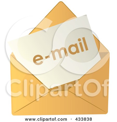 Royalty-Free (RF) Clipart Illustration of Email In A Yellow Envelope by Pams Clipart