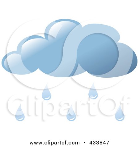 Royalty-Free (RF) Clipart Illustration of a Blue Rain Cloud by Pams Clipart