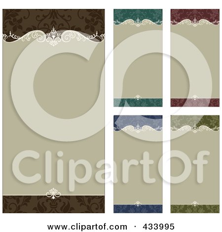 Royalty-Free (RF) Clipart Illustration of a Digital Collage Of Ornate Beige Frames With Colorful Borders by BestVector