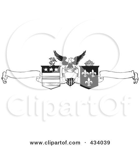 Royalty-Free (RF) Clipart Illustration of a Vintage Black And White Banner - 5 by BestVector
