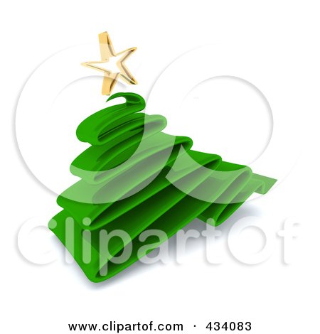 Royalty-Free (RF) Clipart Illustration of a 3d Green Plastic Scribble Christmas Tree by KJ Pargeter