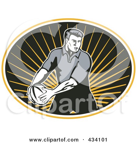 Royalty-Free (RF) Clipart Illustration of a Rugby Player Icon - 5 by patrimonio