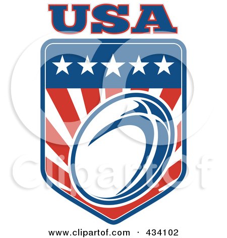 Royalty-Free (RF) Clipart Illustration of a USA Rugby Icon by patrimonio
