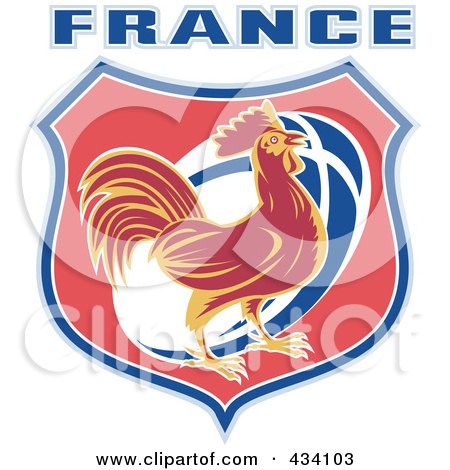 Royalty-Free (RF) Clipart Illustration of a France Rugby Icon - 2 by patrimonio