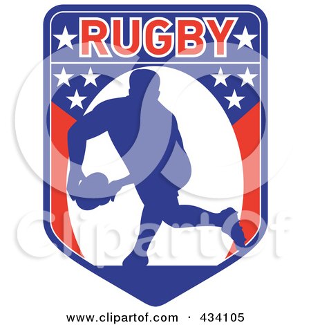Royalty-Free (RF) Clipart Illustration of a Rugby Player Icon - 1 by patrimonio