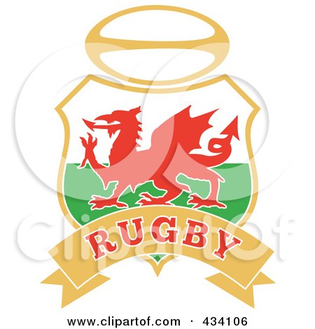 Royalty-Free (RF) Clipart Illustration of a Wales Rugby Icon - 1 by patrimonio