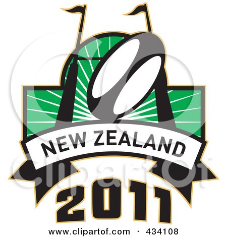 Royalty-Free (RF) Clipart Illustration of a New Zealand Rugby Icon - 6 by patrimonio