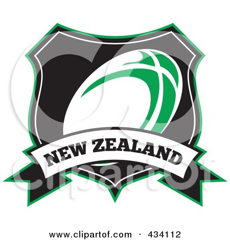 Royalty-Free (RF) Clipart Illustration of a New Zealand Rugby Icon - 8 by patrimonio