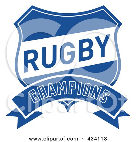 Royalty-Free (RF) Clipart Illustration of a Rugby Champions Icon by patrimonio