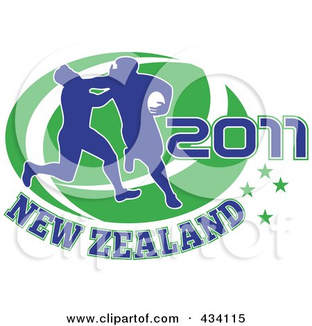 Royalty-Free (RF) Clipart Illustration of a New Zealand Rugby Icon - 5 by patrimonio