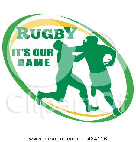 Royalty-Free (RF) Clipart Illustration of a Rugby Player Icon - 3 by patrimonio