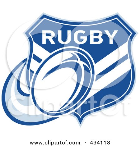 Royalty-Free (RF) Clipart Illustration of a Chevron Rugby Shield by patrimonio