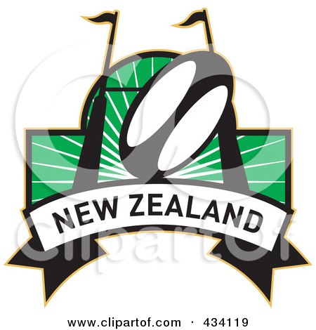 Royalty-Free (RF) Clipart Illustration of a New Zealand Rugby Icon - 7 by patrimonio