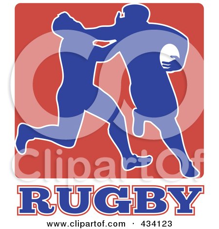 Royalty-Free (RF) Clipart Illustration of a Rugby Player Icon - 4 by patrimonio
