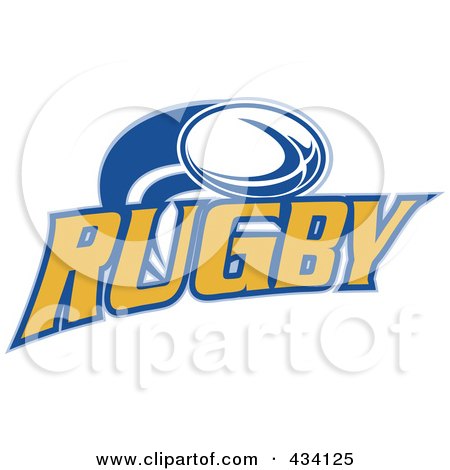 Royalty-Free (RF) Clipart Illustration of a Rugby Ball And Text by patrimonio
