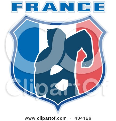 Royalty-Free (RF) Clipart Illustration of a France Rugby Icon - 3 by patrimonio