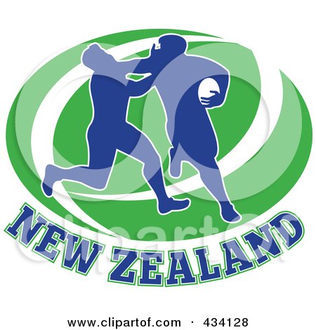 Royalty-Free (RF) Clipart Illustration of a New Zealand Rugby Icon - 4 by patrimonio