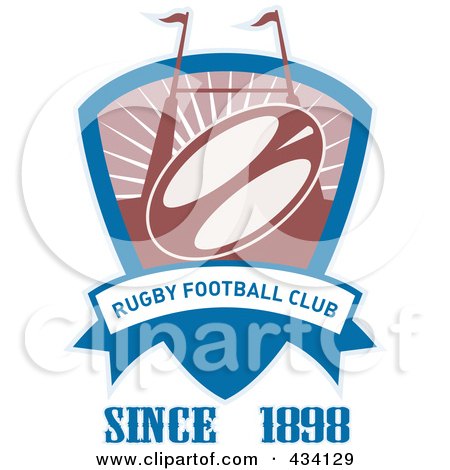 Royalty-Free (RF) Clipart Illustration of a Rugby Football Club Since 1898 Icon by patrimonio
