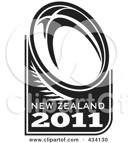 Royalty-Free (RF) Clipart Illustration of a New Zealand Rugby Icon - 2 by patrimonio
