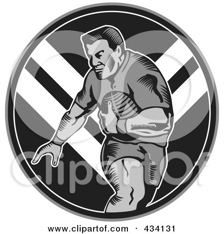 Royalty-Free (RF) Clipart Illustration of a Rugby Player Icon - 8 by patrimonio
