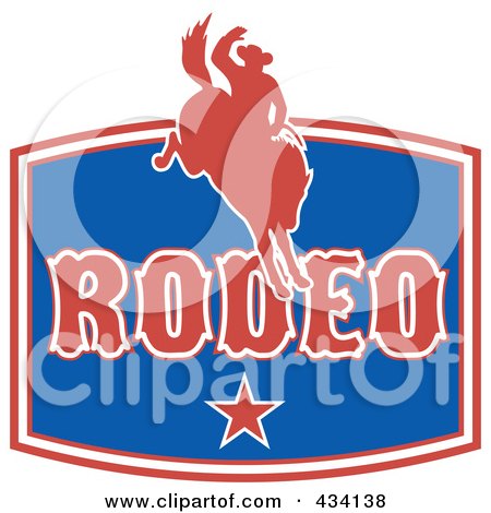 Royalty-Free (RF) Clipart Illustration of a Rodeo Cowboy Icon - 1 by patrimonio