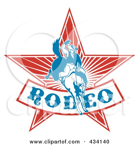 Royalty-Free (RF) Clipart Illustration of a Rodeo Cowboy Icon - 4 by patrimonio